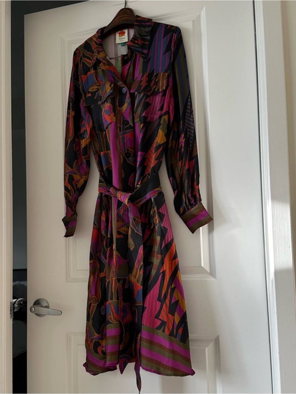 Farm Rio Black Mixed Wild Horses Shirtdress - Picture 3 of 9